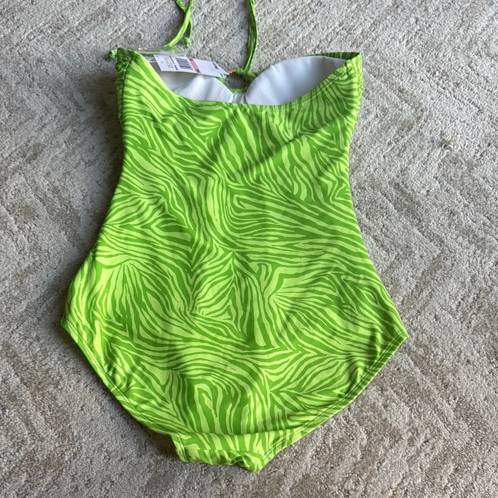 MICHAEL Michael Kors Green One Piece Swimsuit Halter Neck - Picture 5 of 6